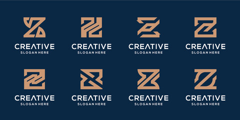 Set of letter Z luxury logo design