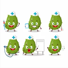 Fotobehang Doctor profession emoticon with virus desease cartoon character © kongvector