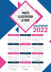 Creative 2022 calendar design idea. Easy to edit with vector file. Can use for your creative content. Especially for your next year calendar.