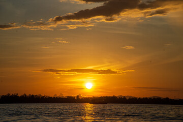 sunset over the river