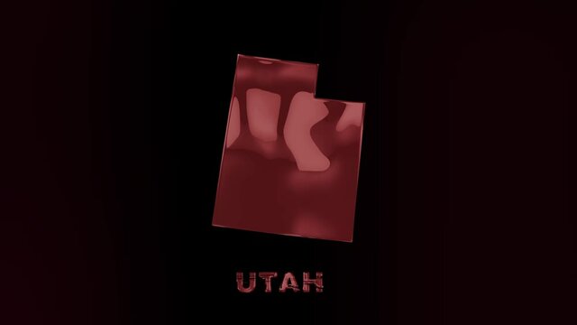 Utah state lettering with glitch art effect. Utah state. USA. United States of America. Text or labels Utah with silhouette