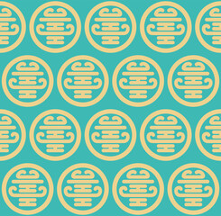 Japanese Circle Crest Motif Vector Seamless Pattern