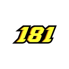 Racing number 181 logo on white background