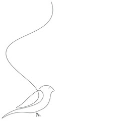 Bird dove line drawing vector illustration