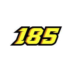 Racing number 185 logo on white background