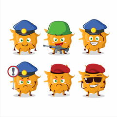 A dedicated Police officer of virus germ mascot design style