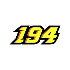 Racing number 194 logo on white background