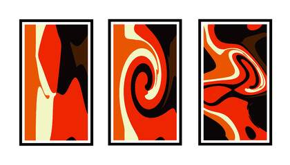 Three Abstract Background Sets Draw by hand into various shapes and object doodles. Trendy modern contemporary vector illustration Every background is isolated in pastel colors with modern frames and 