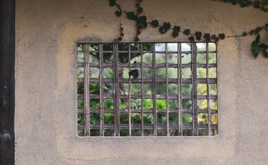 Japan style bamboo window of old house