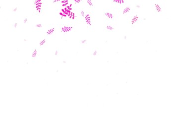 Light Pink, Yellow vector doodle pattern with leaves.