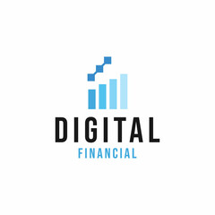 digital financial Logo vector design. growth investment symbol icon graphic. chart statistics emblem for Company and business