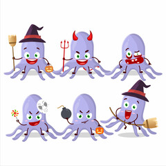 Halloween expression emoticons with cartoon character of virus kidney failure
