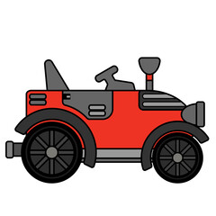 simple cartoon vector illustration of tractor vehicle