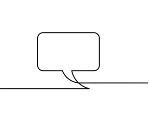 Fototapeta premium Abstract oval speech bubble as line drawing on white as background. Vector