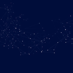 Fototapeta premium Abstract connection digital polygon space. Connecting dots and lines. Light connection structure. Low Poly vector on dark background