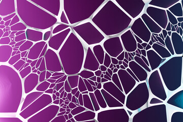 3d illustration of rows of  pink polygones. Parallelogram pattern. Technology geometry  background