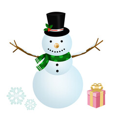 Christmas Snowman with gifts  on  new years day 