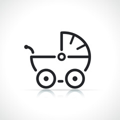 baby stroller thin line icon