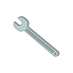 Wrench Icon vector Line on white background image for web, presentation, logo, Icon Symbol. 