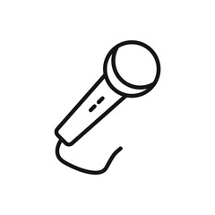 Microphone mic Icon vector Line on white background image for web, presentation, logo, Icon Symbol. 