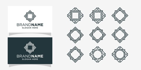 Vector graphic set of modern ornament logo design