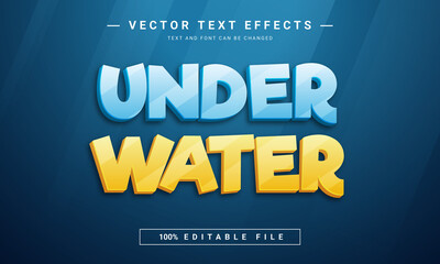 Under water 3d Editable text effect template	