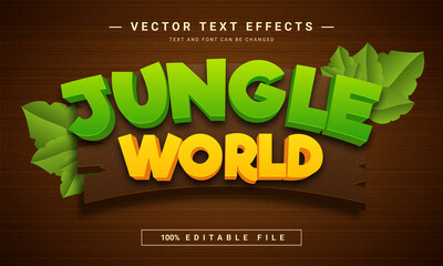 Jungle World 3d Editable text effect template	