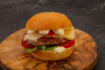 Delicous burger with tuna fish