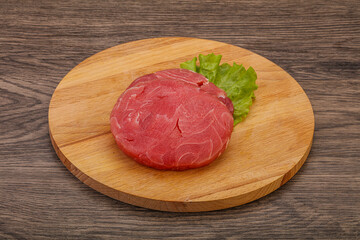 Raw tuna steak for grill