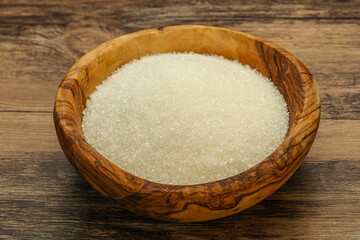 White sugar in the bowl