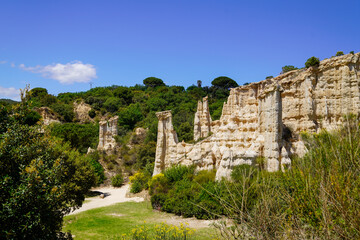 Les orgues d'Ille sur Tet Organs of Ille-sur-Têt fairy stone chimneys located on a geological and tourist site in south france