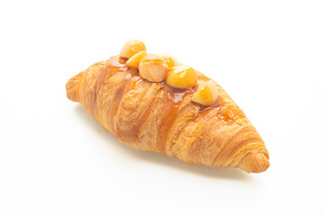 croissant with macadamia and caramel