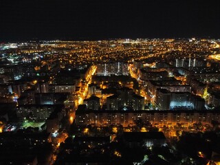 Fototapeta premium Tyumen city night aerial panorama