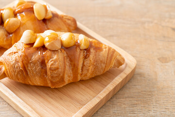 croissant with macadamia and caramel