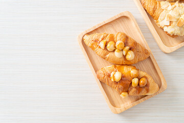 croissant with macadamia and caramel