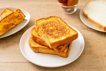 french toast on white plate