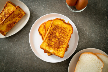 french toast on white plate