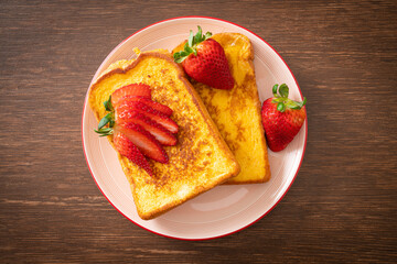 french toast with fresh strawberry