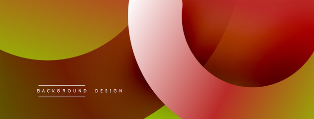 Abstract overlapping lines and circles geometric background with gradient colors