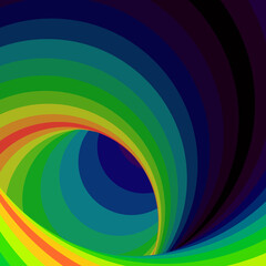 Obraz premium Color Swirl Warmhole Vortex Twist Generative Art background illustration