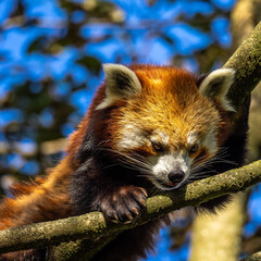 Fototapeta premium The red panda, Ailurus fulgens, also called the lesser panda.