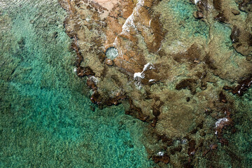Late Bronze Age natural pool carved in natural rock, Aerial view.
