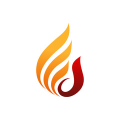 abstract fire wing logo icon