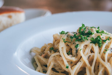 クリームパスタのランチ　イメージカット