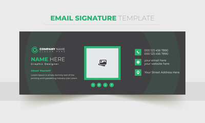 Email signature vector templates, Trendy email signature, Modern Professional awesome unique Corporate custom beautiful personal Office Email signature design template set with the layout,