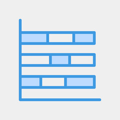 Obraz premium Vector illustration of bar chart icon in blue style for any projects