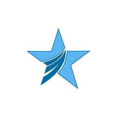 stylish blue star logo icon