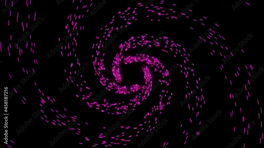 Poster abstract spinning space objects with starry tails. design. colorful cosmic comets rotating on a blac