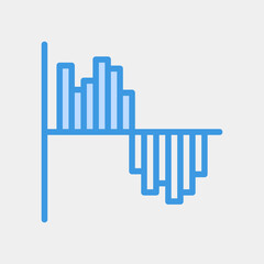 Vector illustration of gantt chart icon in blue style for any projects