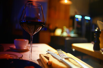 table setting in restaurant dinner abstract view interior hotel